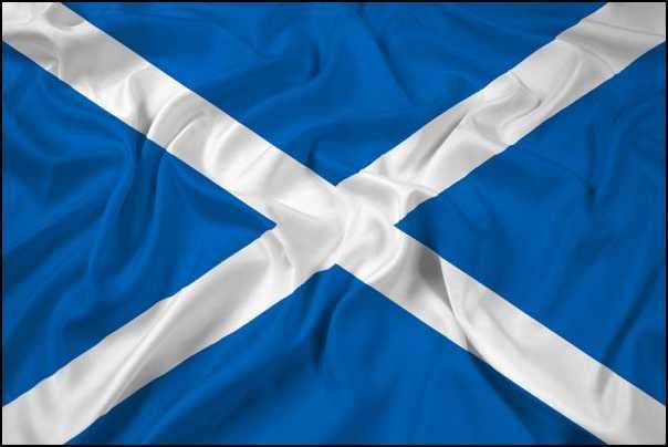 Hvordan ser Skotlands flag ud